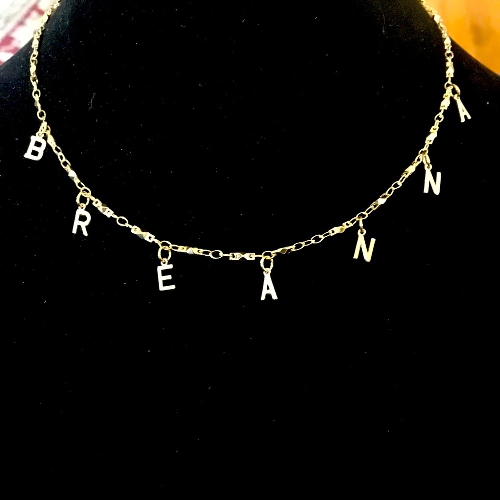 Custom ‘Initial Charm’ Name Necklaces. (Gd Or Sv) - image 1